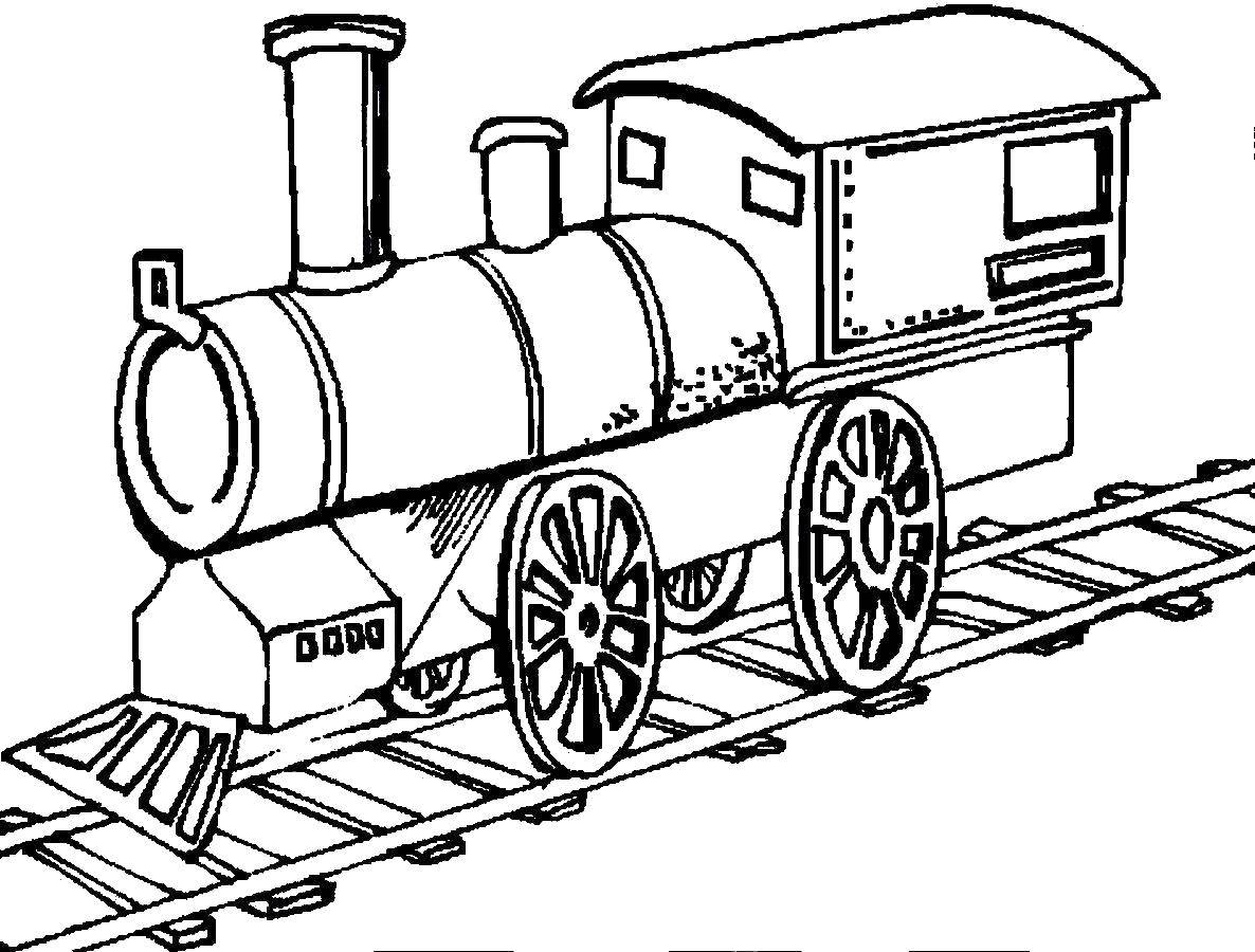Раскраски поездов и рельсов - веселое занятие для детей (поезд, рельсы)