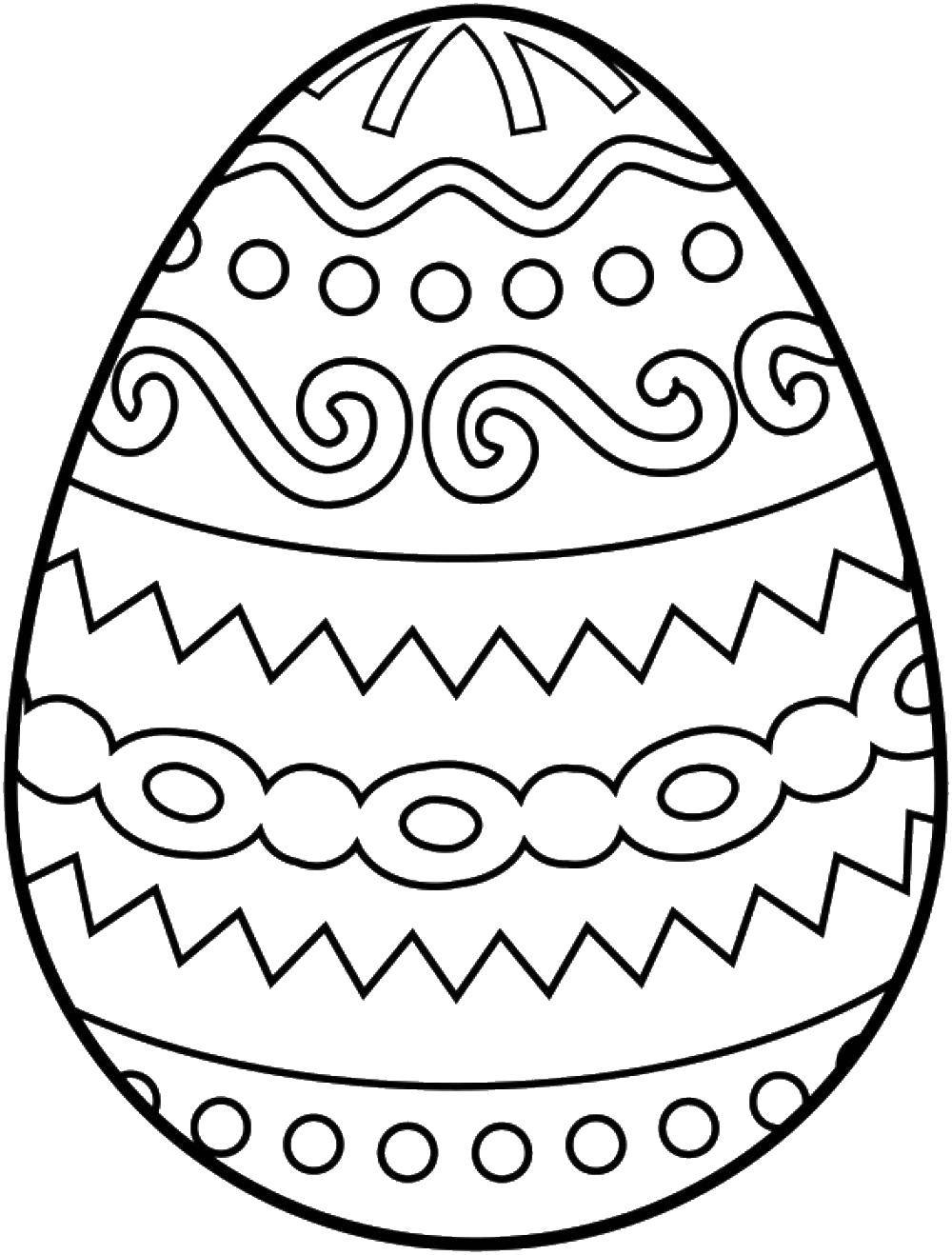Раскраски на тему Пасхи: узоры яйцах для девочек и мальчиков (яйца, узоры)