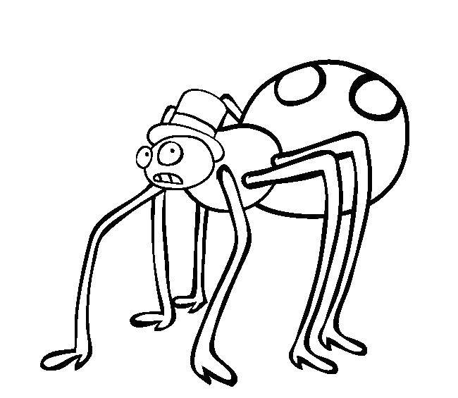 Раскраска с пауком для детей
