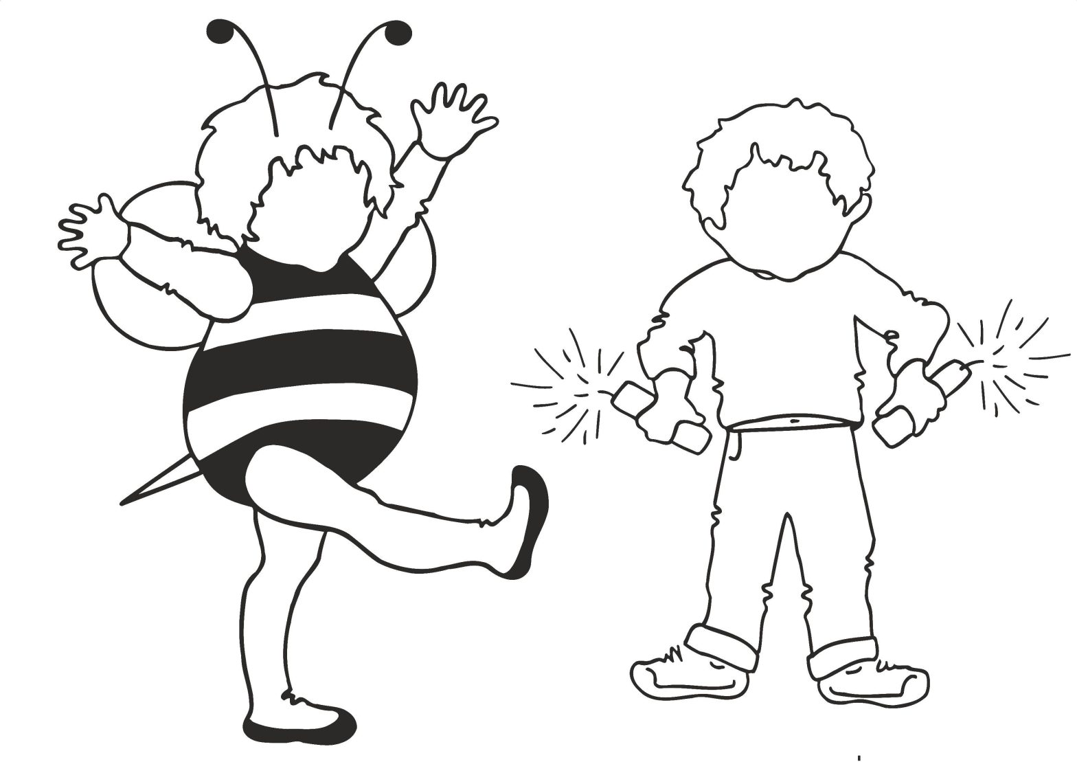 Раскраски пчелка Мая в костюме для малышей - изображение (пчелка, Мая, костюм)