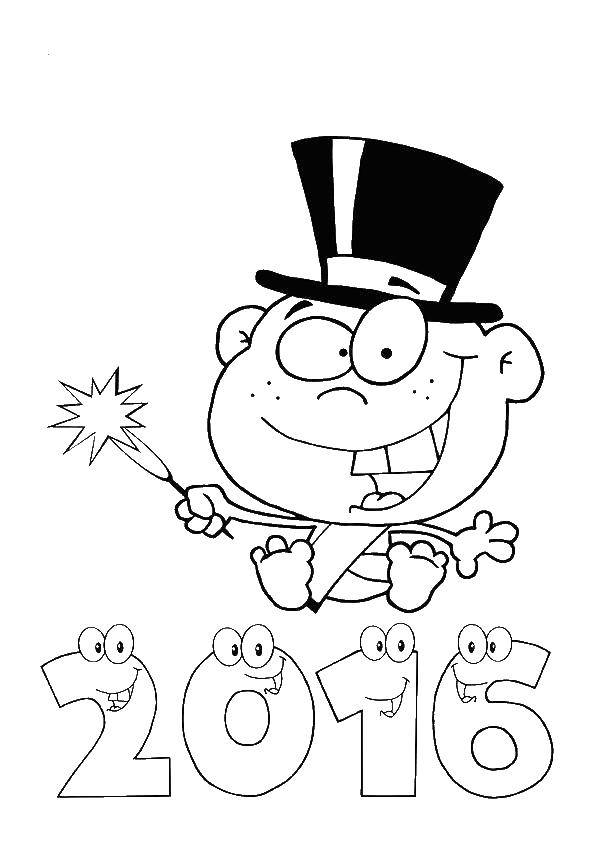 Раскраска с героями мультфильма, поздравление Новым Годом для детей (поздравление)