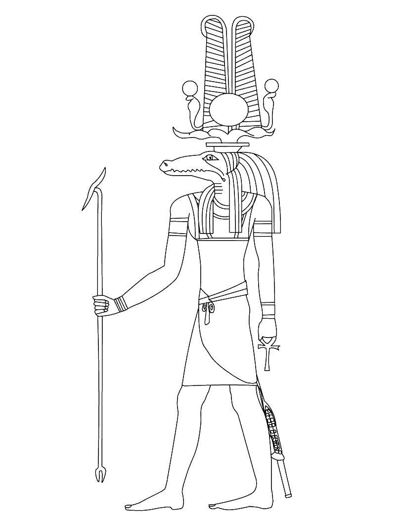 Раскраска египетского бога Ра (египет)
