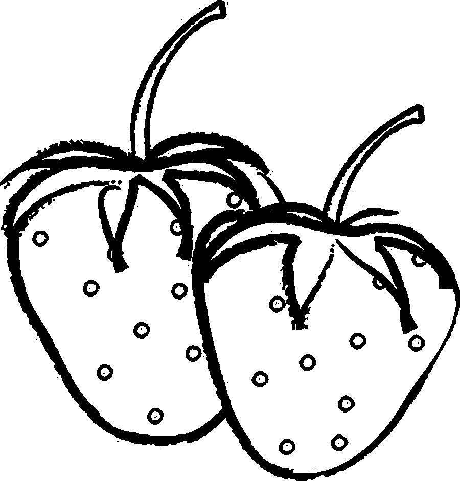 Раскраска ягоды клубника (ягоды, клубника)