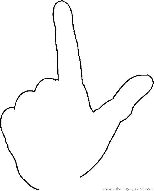 Бесплатная раскраска контура ладони и пальцев для вырезания (контур, ладони, пальцы)