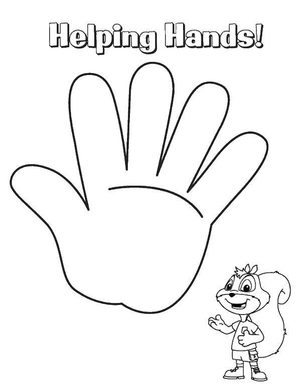 Раскраска руки Фиксика для детей (рука)