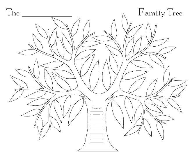раскраска семейного дерева для детей (учимся)