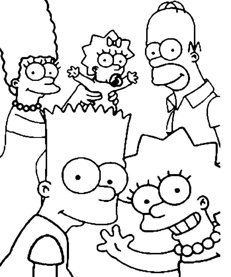 Раскраски Симпсоны для детей онлайн - бесплатно