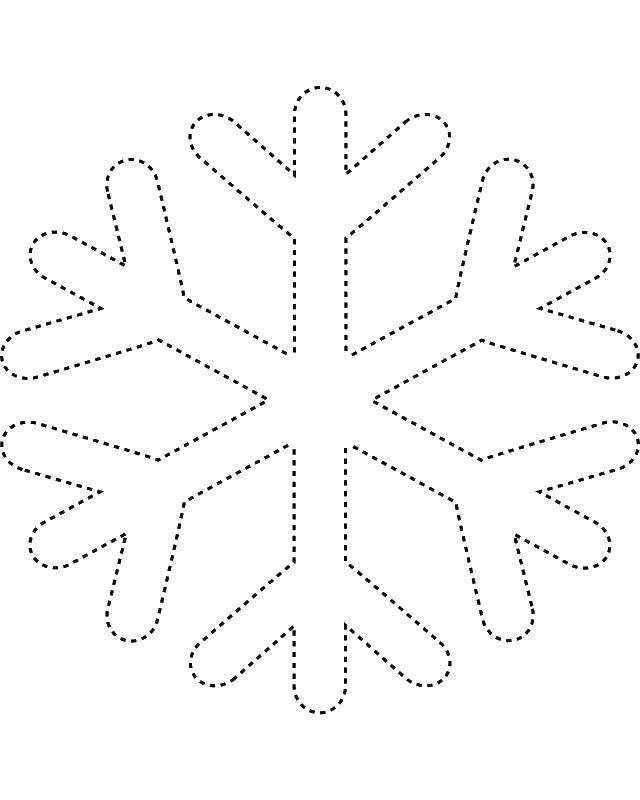 Контур снежинки для вырезания - бесплатная раскраска на сайте (снежинки, контур)