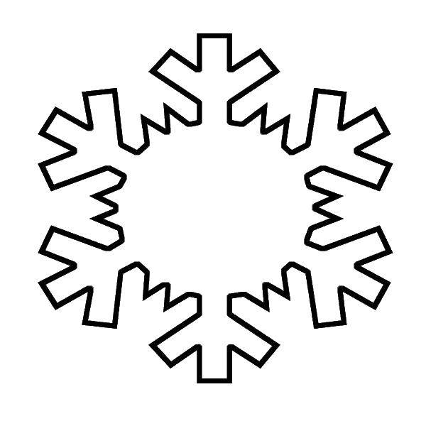 Контур снежинки для вырезания на белом фоне (снежинки)