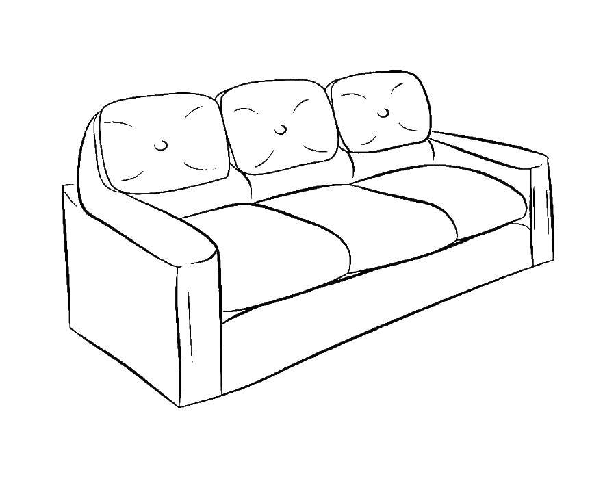 Раскраска диван мебель для детей (диван)