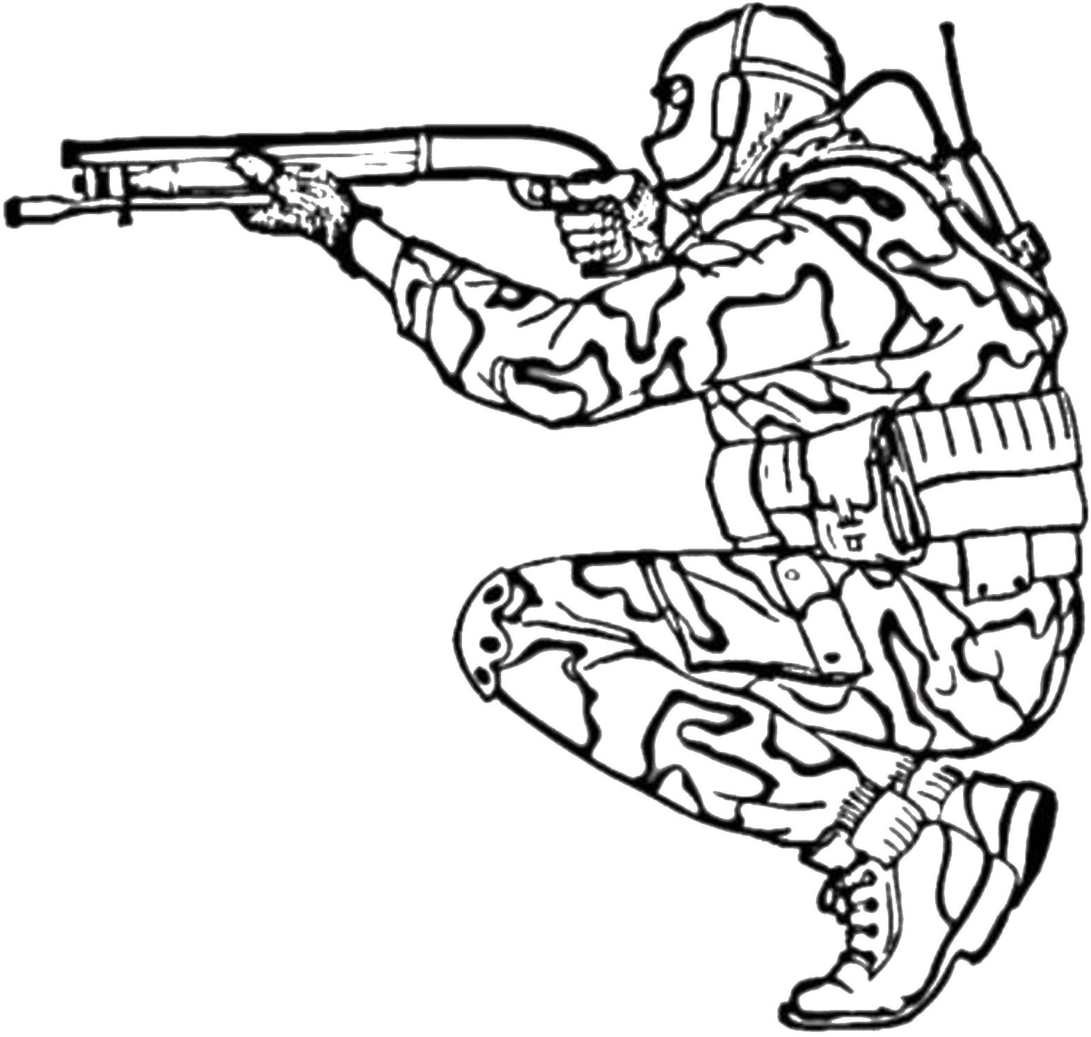 Раскраски солдат и ружья для мальчиков (ружье)
