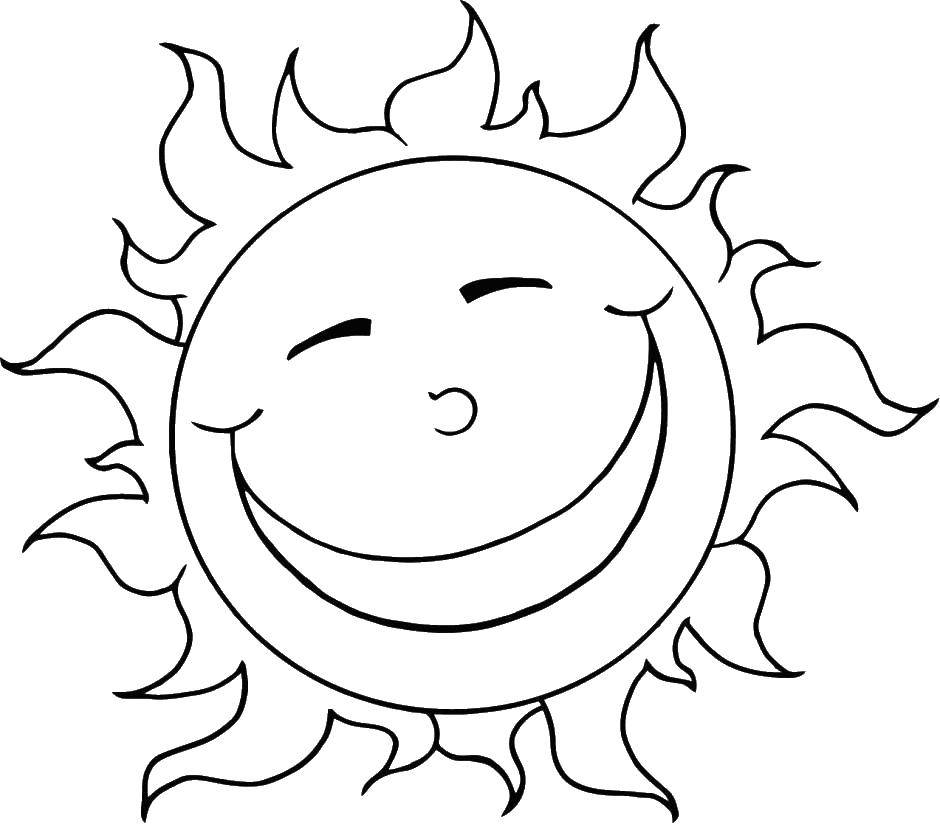 Раскраска контура солнца для развития творческих способностей детей (контур)