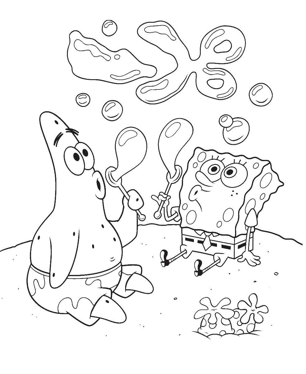 Раскраски со Спанч Бобом и Патриком для детей и малышей (Патрик)