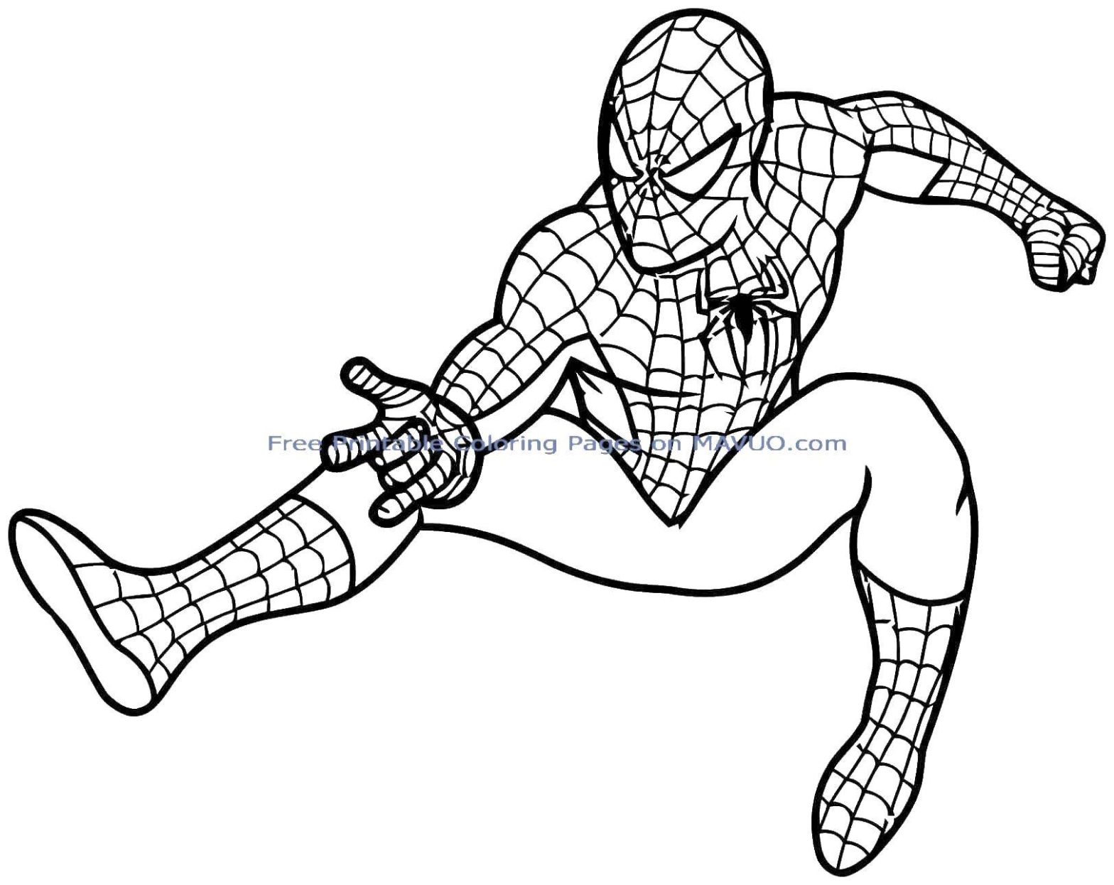 Раскраска персонажа из мультфильма Спайдермен, человек-паук для мальчиков (Спайдермен, человек-паук)