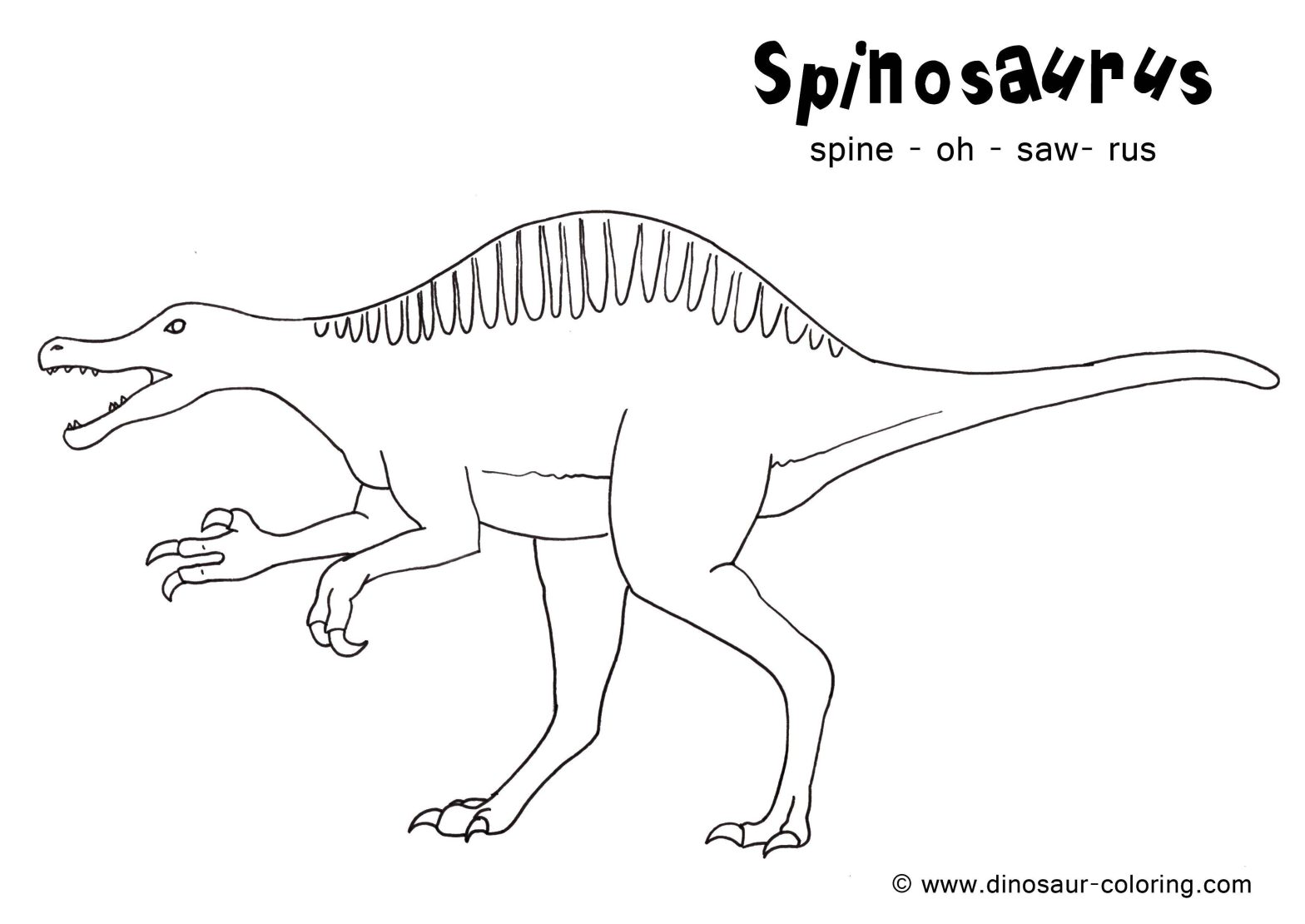 Раскраска динозавр спинозавр для детей