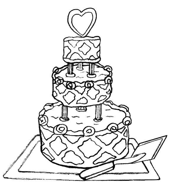 Раскраска торта на свадьбу для девочек (торты)