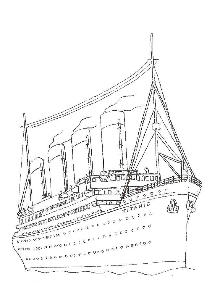Раскраска Титаник, корабль для детей (Титаник, корабль)
