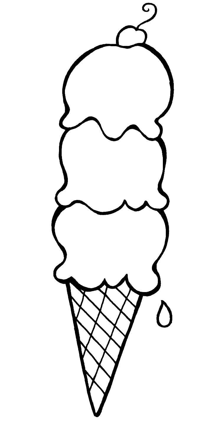 Раскраска с мороженым для детей (дети, сладости)