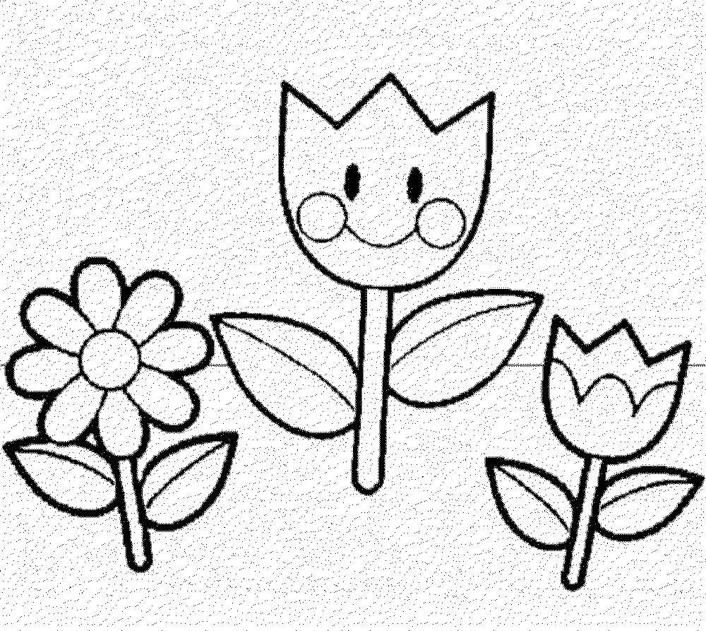 Раскраска с цветами и растениями для девочек (бутоны, лепестки)