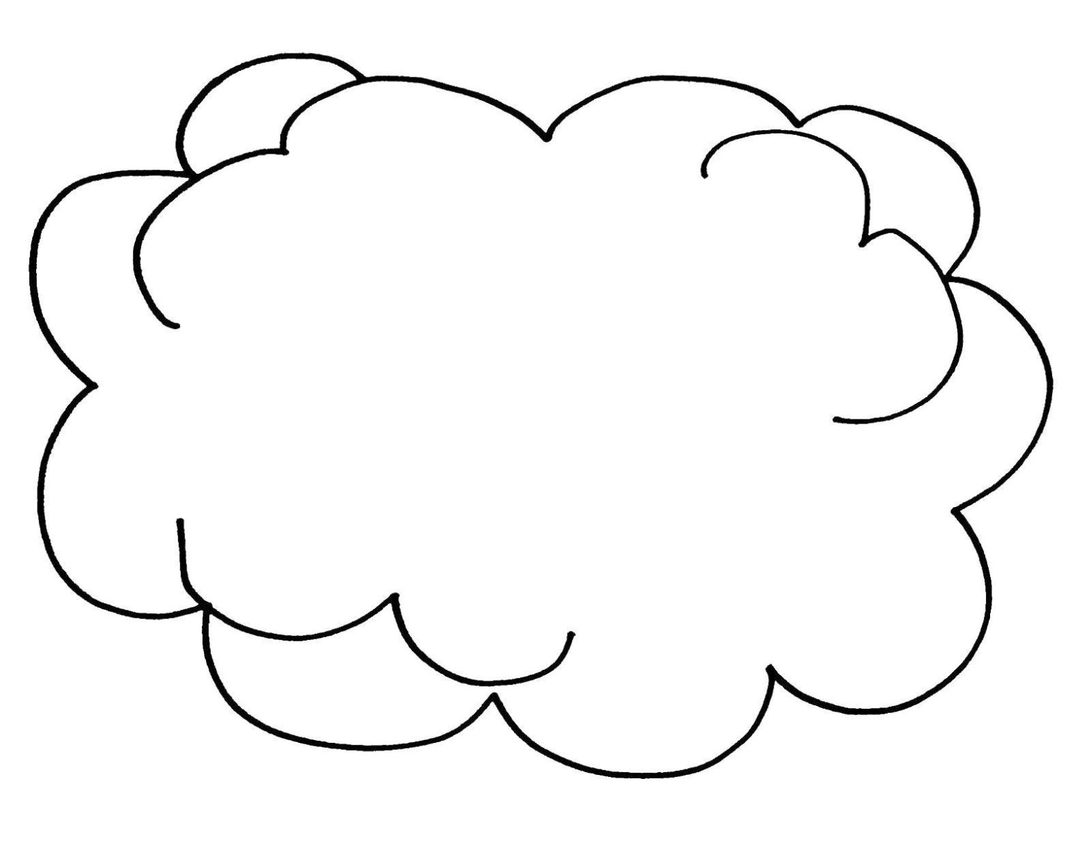 Раскраска с облаком на фоне неба (облако, небо, контур)