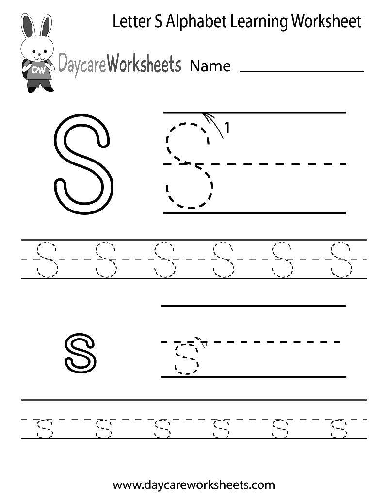 Раскраска буквы S на английском языке (английский, алфавит, S)