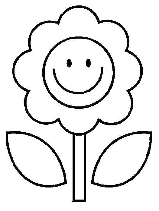 Раскраска малышам: Растения, цветок, улыбка (малышам, цветок, улыбка)
