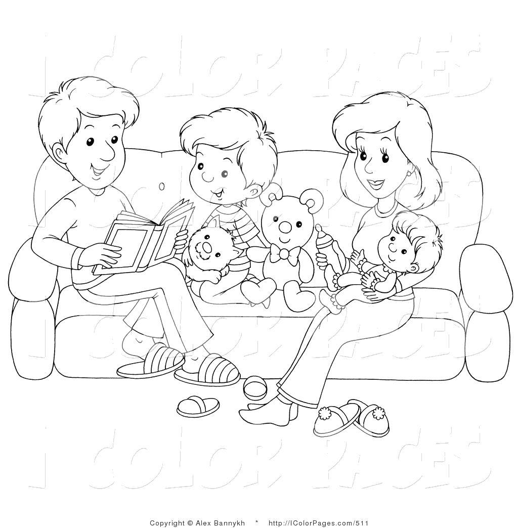 Раскраска членов семьи для детей (дети, мир)
