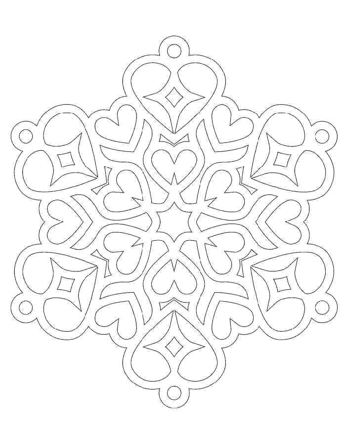 Раскраска с снежинками (снежинки, зима)