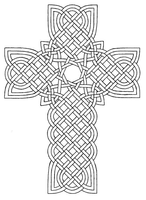 Раскраска с узорами и крестами (узоры, крест)