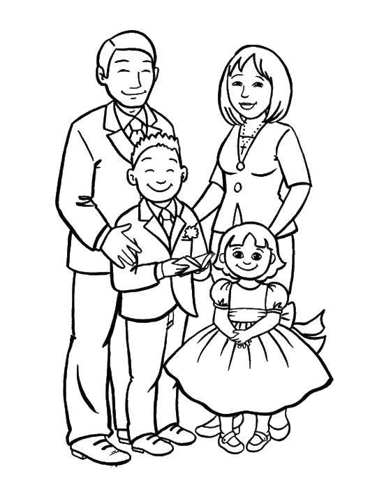 Раскраска Члены семьи Семья Золушка (дети)