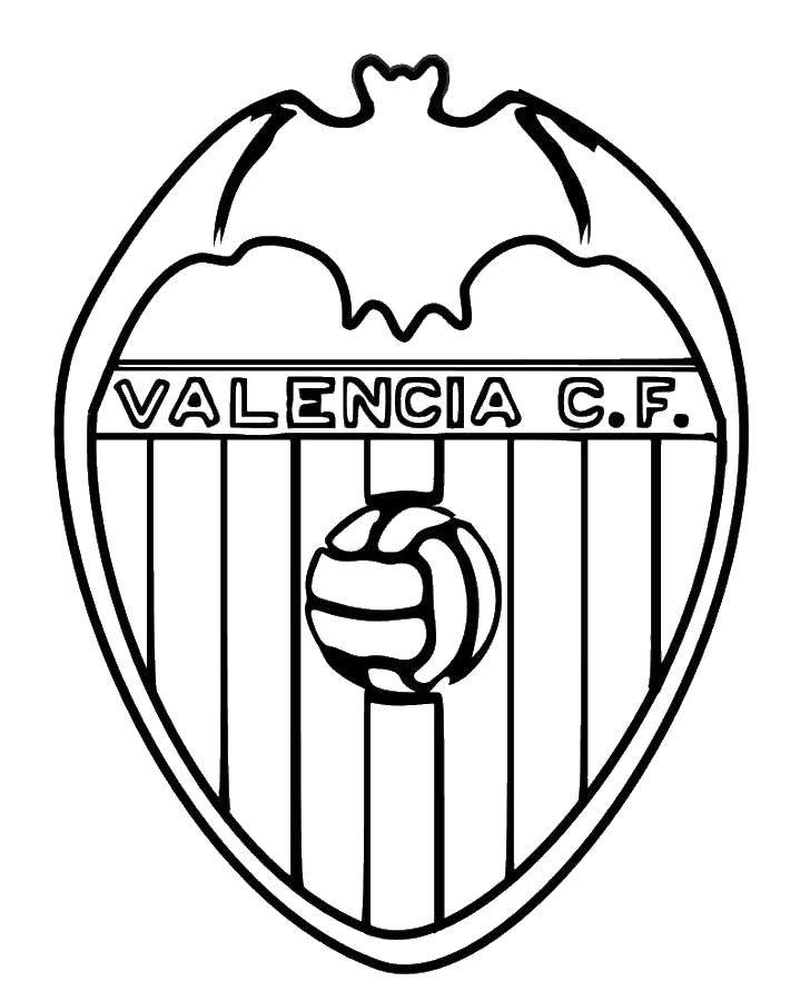 Раскраска Футбол клуб Валенсия для мальчиков (футбол, клуб, Валенсия)