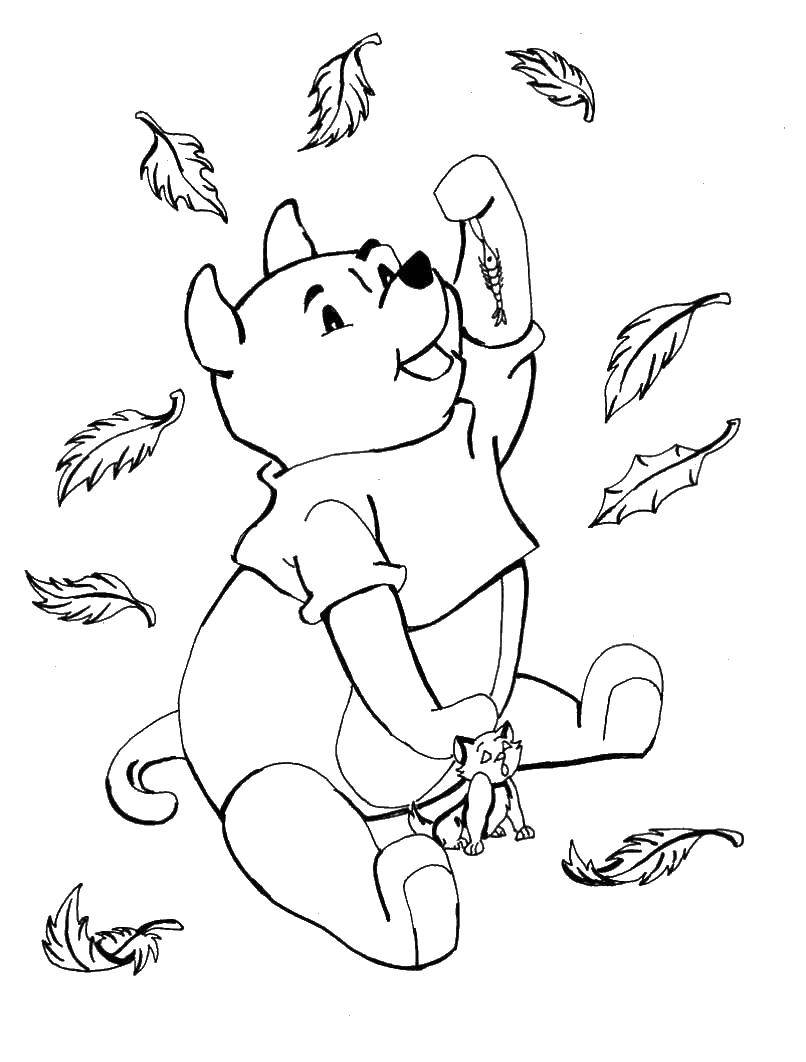Раскраска Осень Винни Пух для детей (осень)