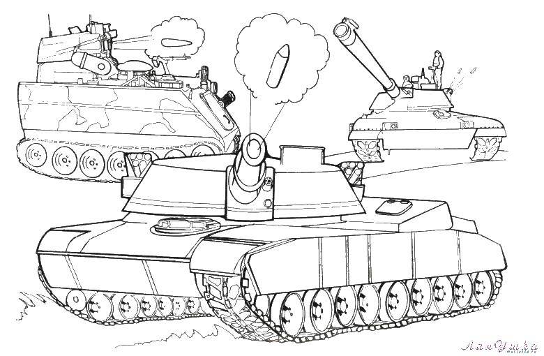 Раскраска танка (танки, военная, война)