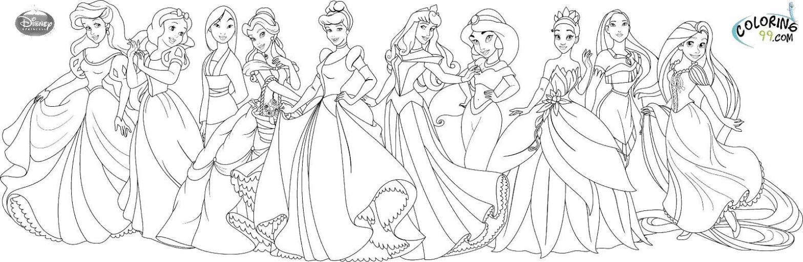 Раскраска с принцессами Диснея для девочек (Дисней)