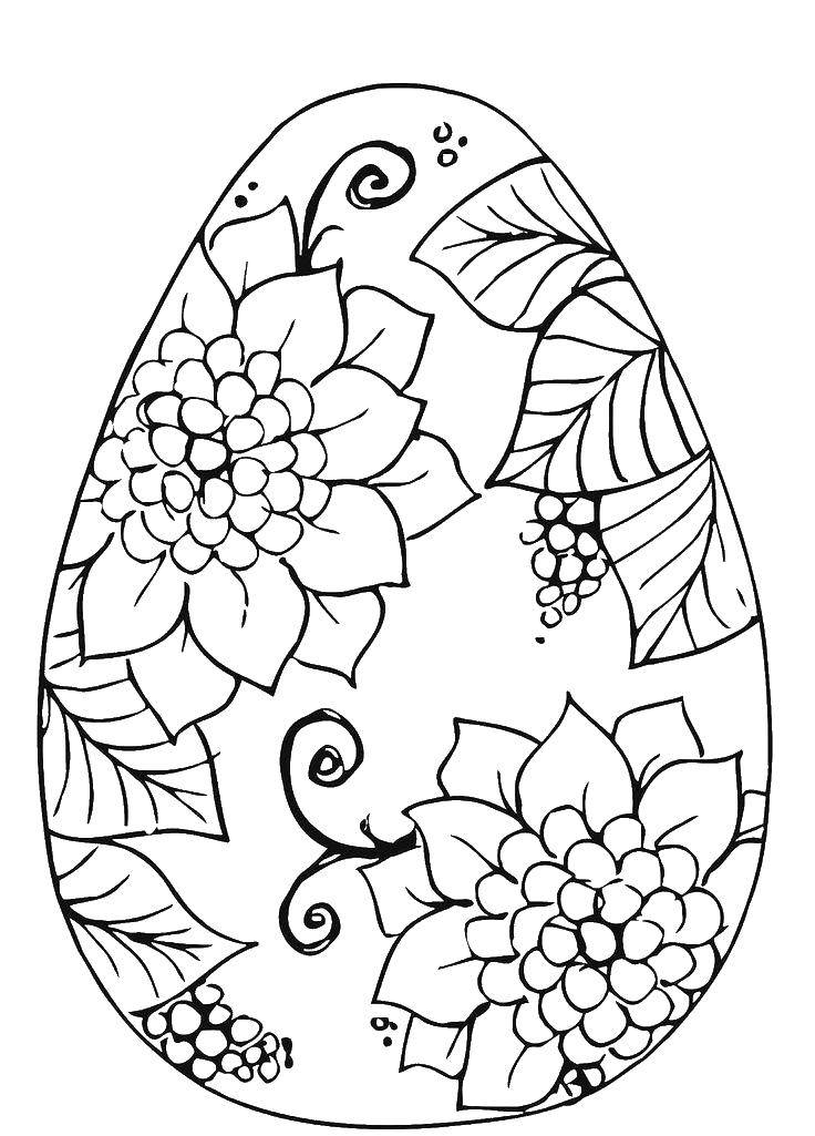 Раскрашенные яйца на Пасху с узорами и цветами (яйца, узоры, цветы)