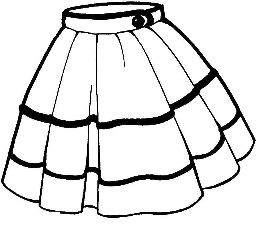 Раскраски одежды и юбок для детей (одежда, юбка)