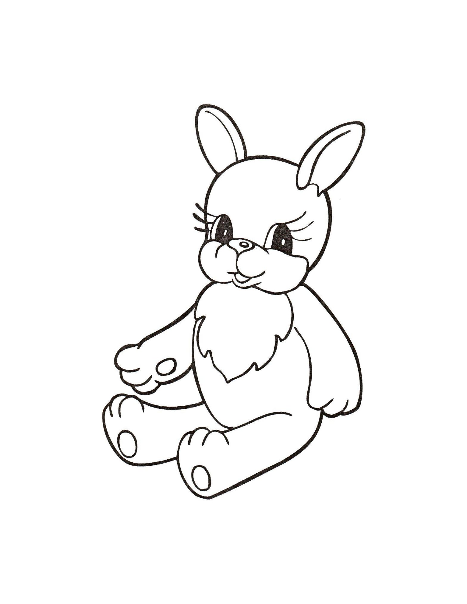 Раскраска с изображением игрушек зайца и кролика (игрушки, заяц, кролик, увлекательные, картинки)
