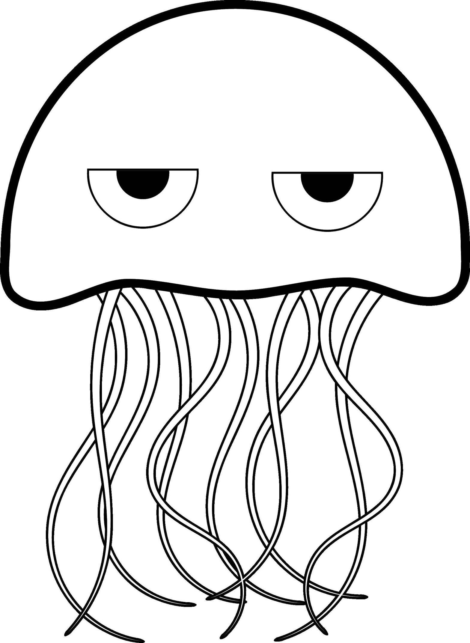 Раскраска медуза для детей: подводный мир на листе бумаги (медуза)