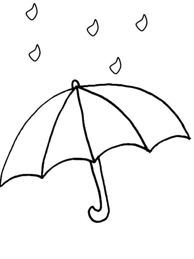 Раскраска дождь Дождь, зонт, осень для детей (дождь, осень)