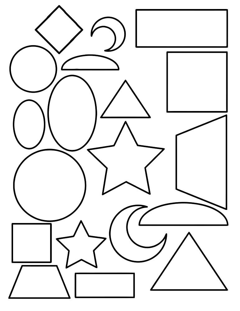 Раскраски геометрических фигур: овал, звезда, квадрат, круг, ромб для детей (геометрические, фигуры, ромб)