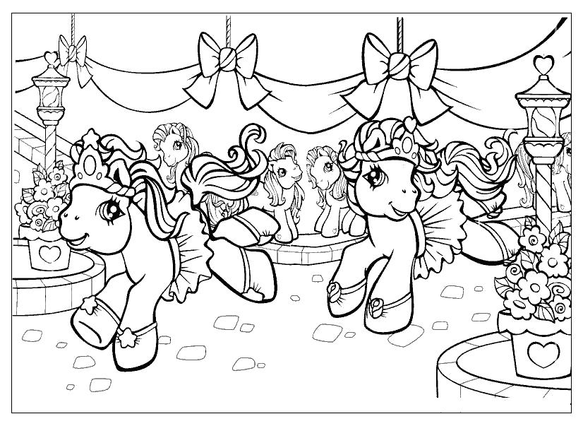 Раскраски Пони Пони для девочек. Скачайте бесплатно и распечатайте онлайн (пони)
