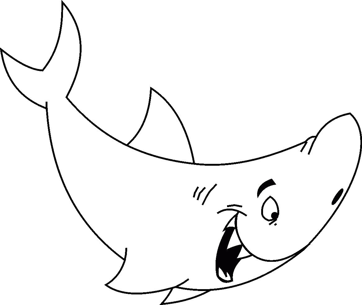 Раскраска морской акулы для детей (акула)