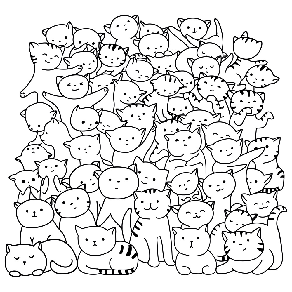 Раскраска с котятами (котята)