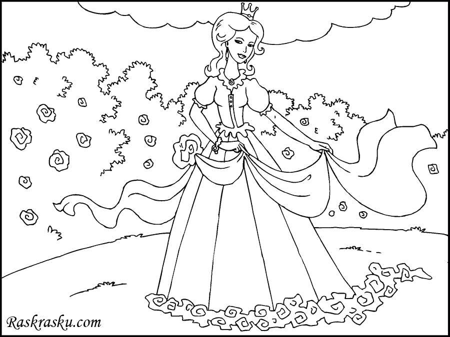 Раскраски принцесса принцесса для девочек: скачать и распечатать бесплатно (принцесса)