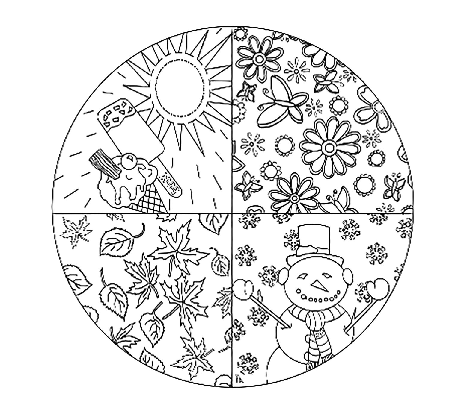 Раскраска круг - геометрическая фигура для развивающей раскраски (круг)