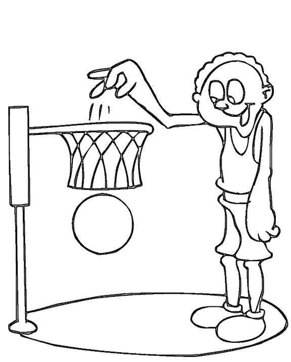 Раскраска: Игра в баскетбол с баскетбольным мячом (баскетбол, игра)