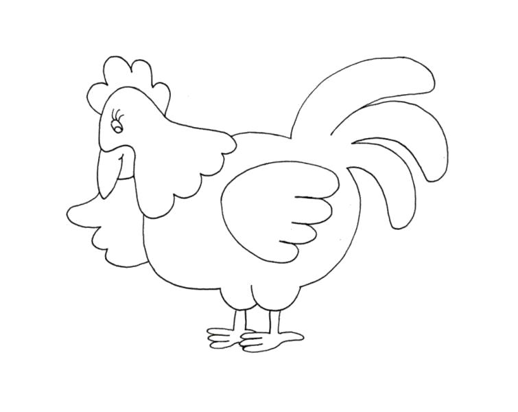 Раскраска Курица для детей (курица)