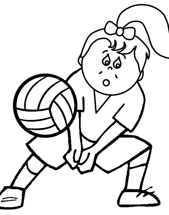 Раскраска для детей на тему пляжного волейбола (волейбол, пляжный)