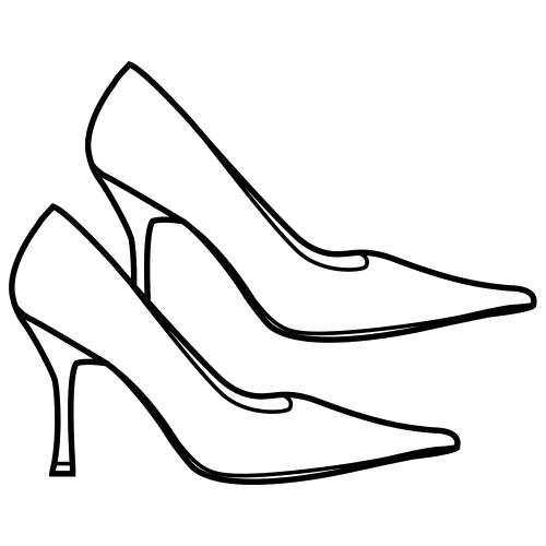 Раскраска туфлей для девочек (туфли, цвета)
