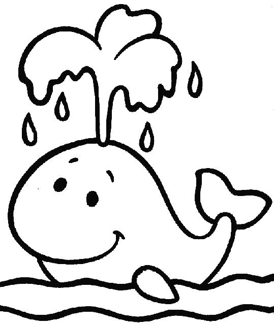Раскраска Морской Животный Кит для детей (кит)